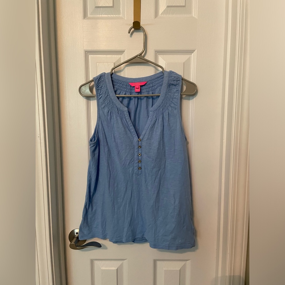 Lilly Pulitzer Blue Essie Sleeveless Top